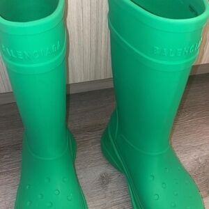 Balenciaga Women's Crocs™ Rain Boots- Green